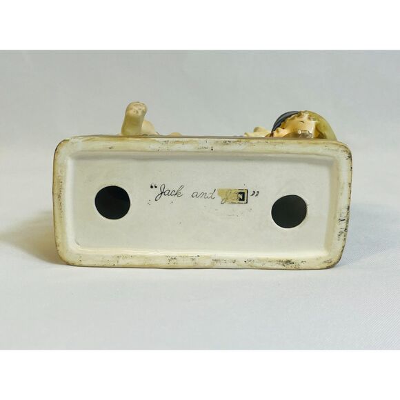 Vtg Jack and Jill Tumbling Down the Hill Bucket Figurine Porcelain - Picture 5 of 6